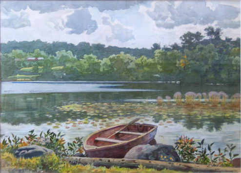 Olson - Watercolor - Boat on a Lake