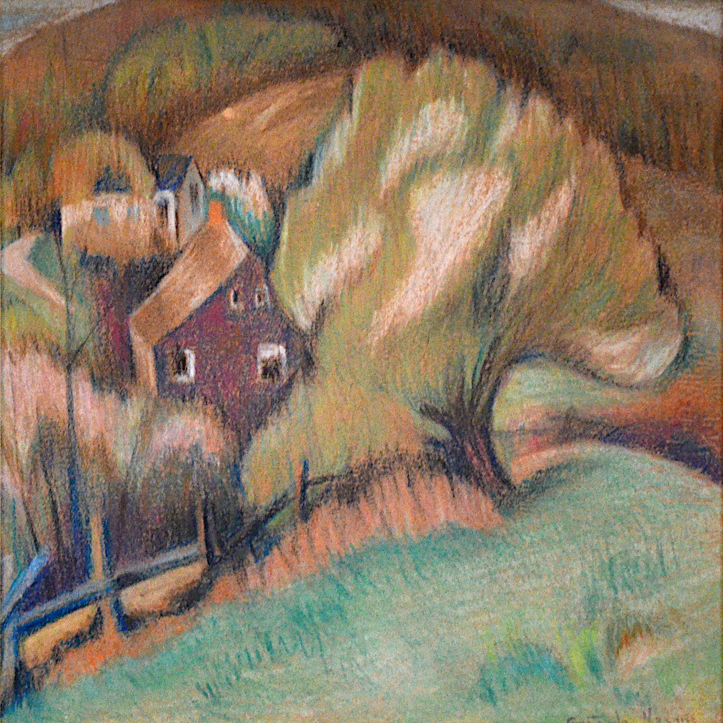 Gertrude Nason - Farm, pastel